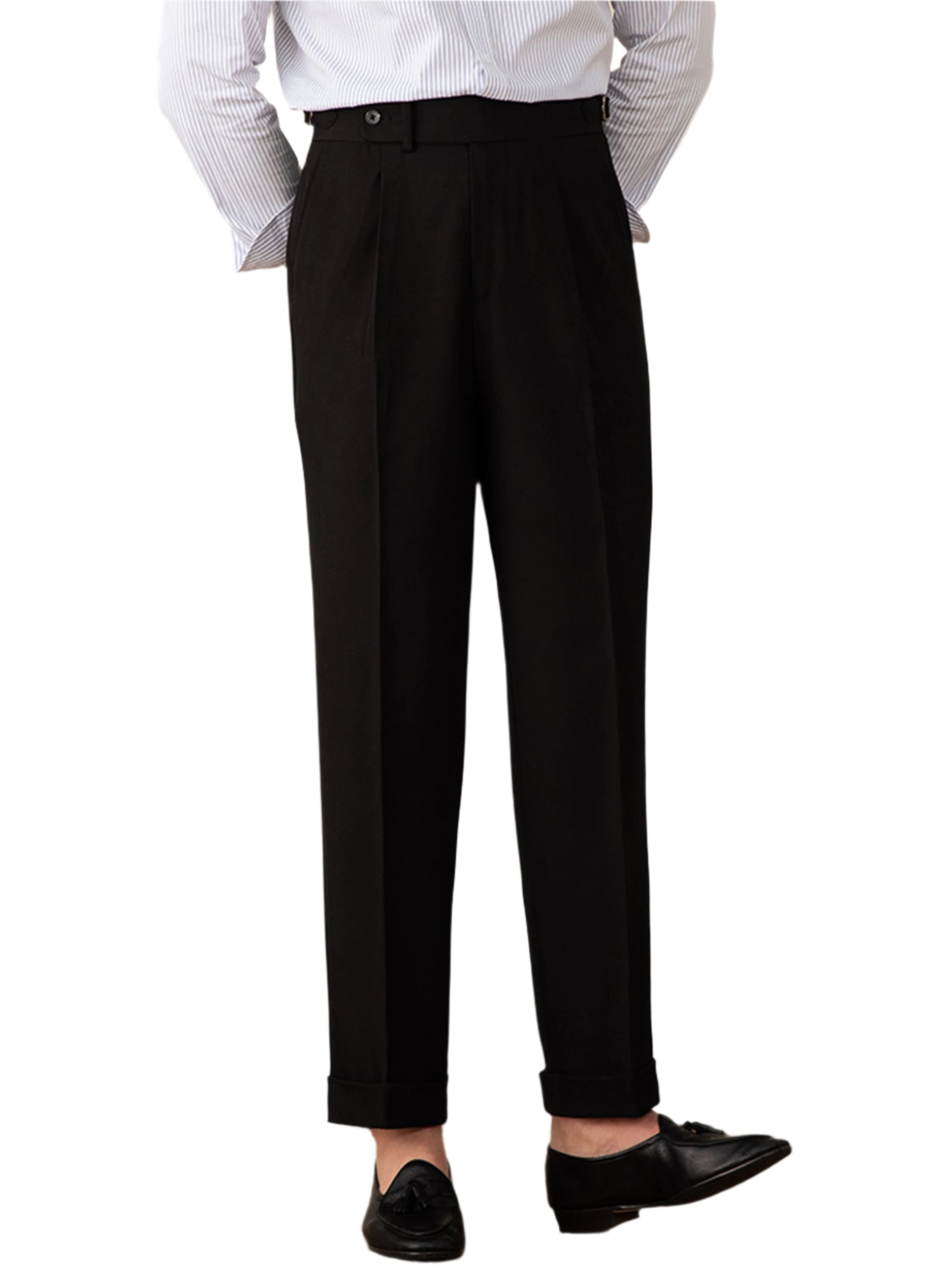 Naples High Waist Suit Pants British Retro Men's Casual Pant