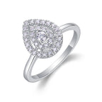 Set Of Large Diamond Rings Luxury Fashion Set With Moissanite Silver Rings