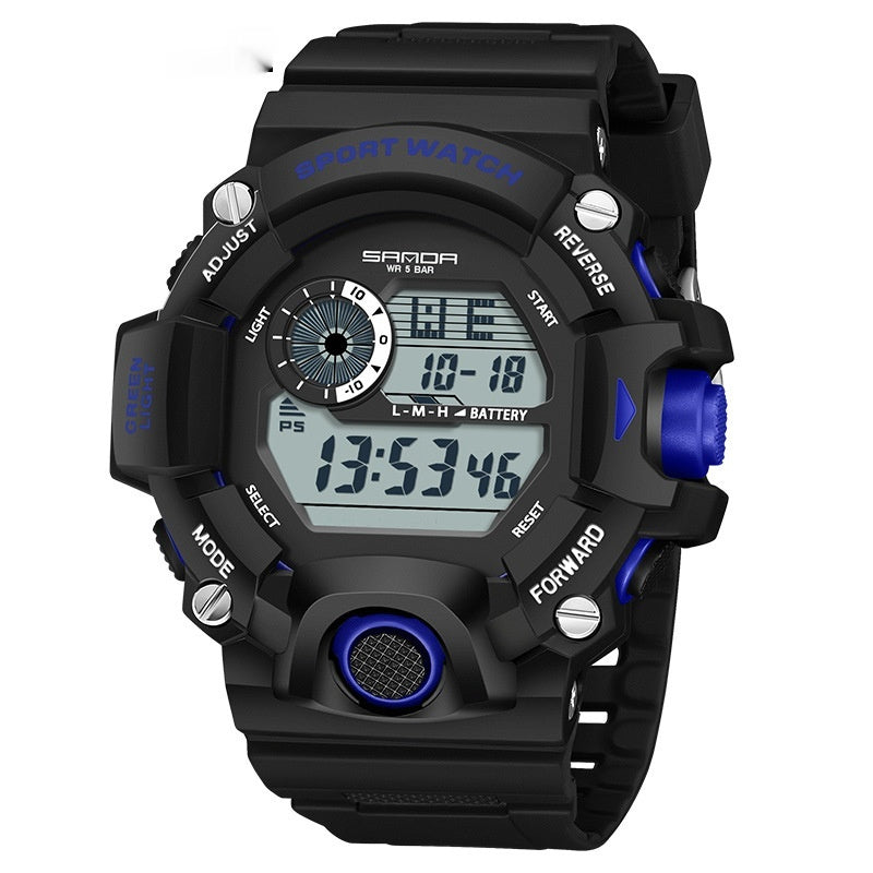SANDA 326 New Arrival Electronic Digital Movement Dial LED Display Luminous Waterproof Outdoor Sports Men's Wrist Watch