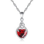 Women's Heart-shaped Ruby Jewelry Suit