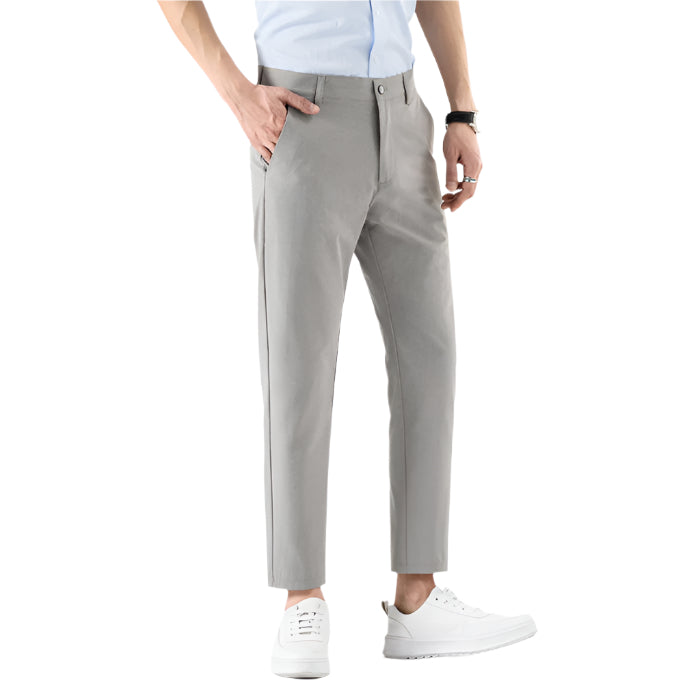Men's Fashionable Slim Fit Skinny Business Men's Suit Pants Solid Color Micro Elastic Mid Waist Men's Casual Formal Pants - Acquisti Online