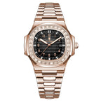 POEDAGAR Fashion Square Watch Men with Date Stainless Steel Quartz Wrist Watch High Quality Waterproof Luminous Men's Watch