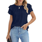 Dames Ruffle Shirts met Korte Mouwen