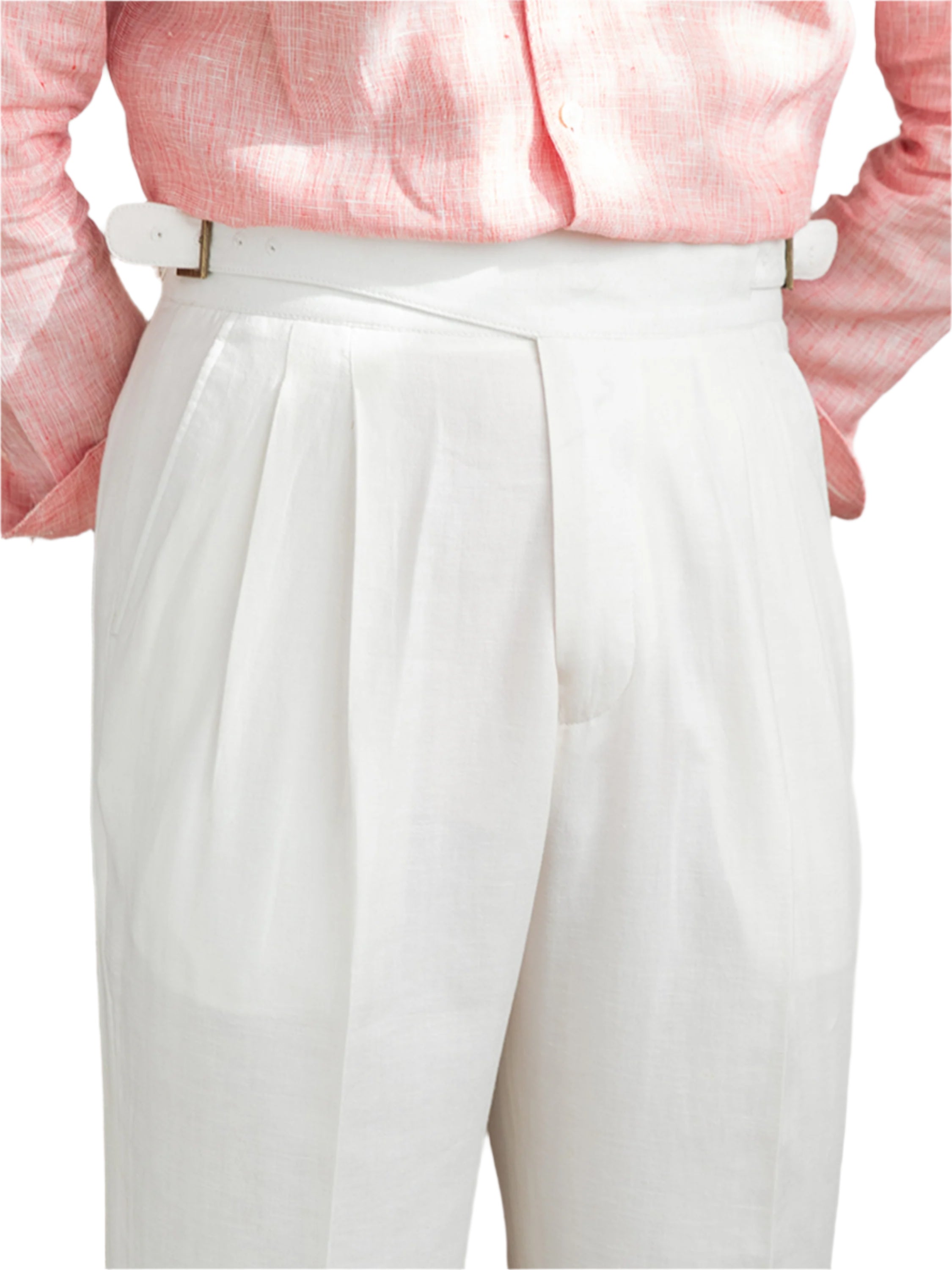 Men's Fashionable Casual Retro Breathable Cotton And Linen High Waist Straight-leg Pants Men's Casual Formal Pants