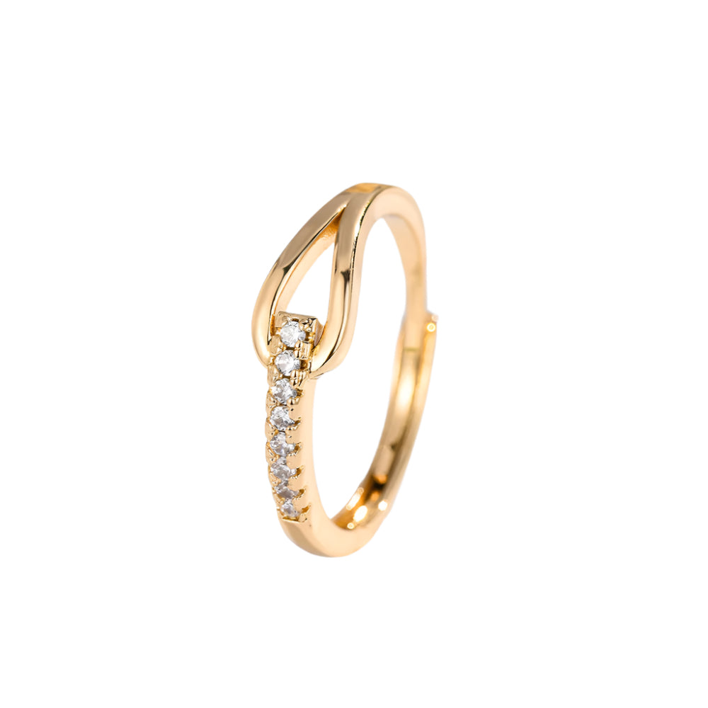 Anello aperto Lubert's Tears in argento 925 con diamanti incastonati per donna