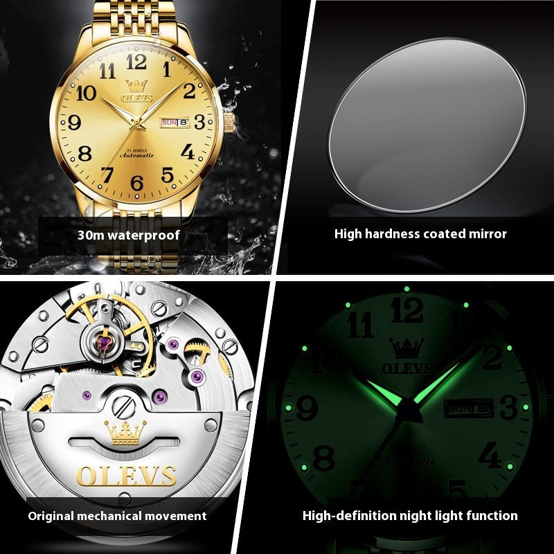 OLEVS Luxury Brand Men Automatic Mechanical Wrist Watch - Acquisti Online