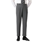 Fashion Advanced Design Men's High Waist Pure Color Straight Suit Pants