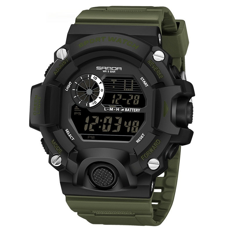SANDA 326 New Arrival Electronic Digital Movement Dial LED Display Luminous Waterproof Outdoor Sports Men's Wrist Watch