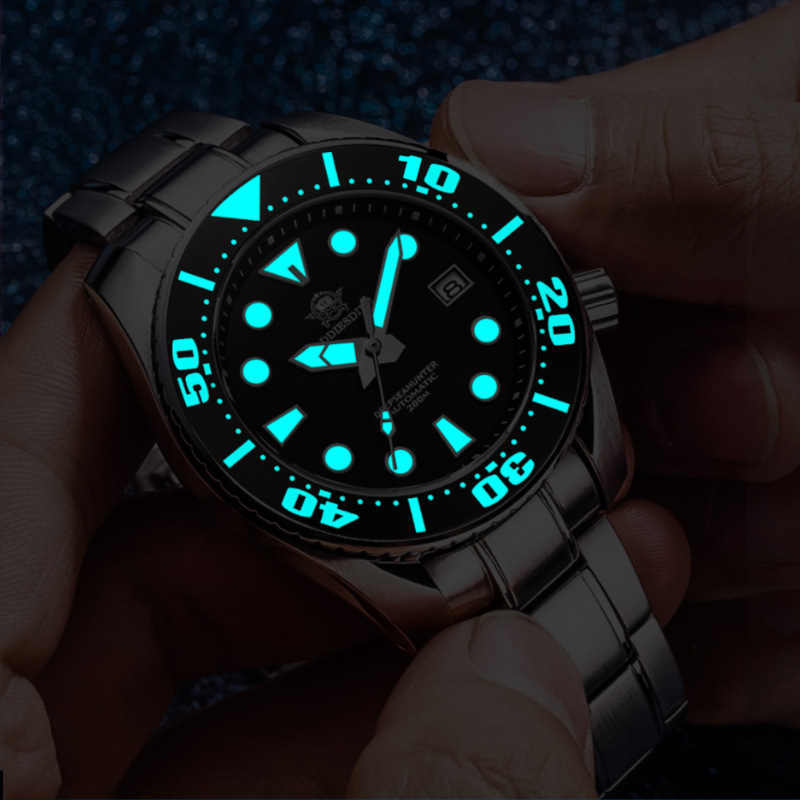 ADDIESDIVE Orologio meccanico automatico da uomo con cristallo di zaffiro BGW9 Orologio luminoso 200M Diver Orologi in acciaio inossidabile
