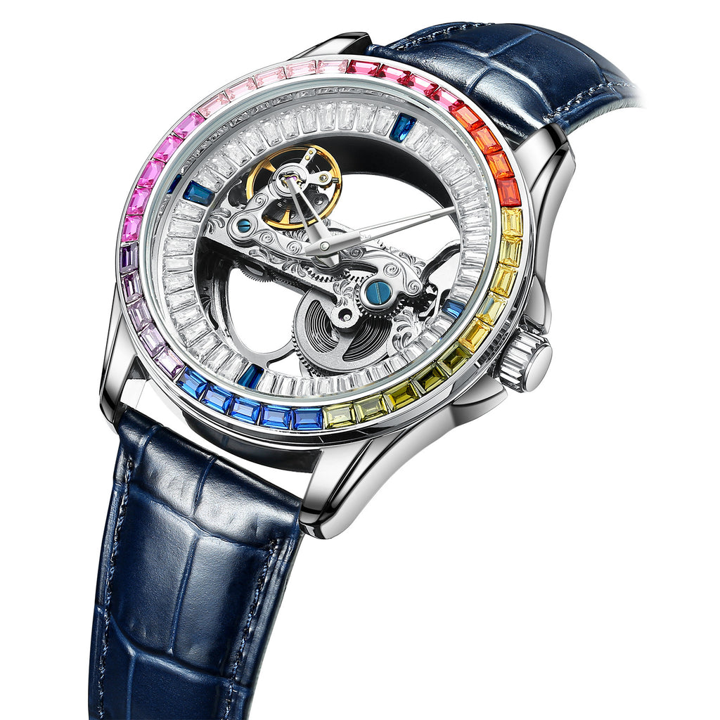 Men's watch top brand luxury watch for men automatic mechanical watch hollow out diamond color fashion men's watch montre homme