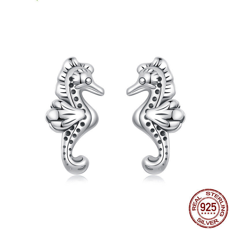 S925 Silver Small Sea Women's Stud Earrings