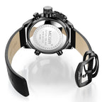 Multifunctionele wekker lichtgevend leren quartzhorloge