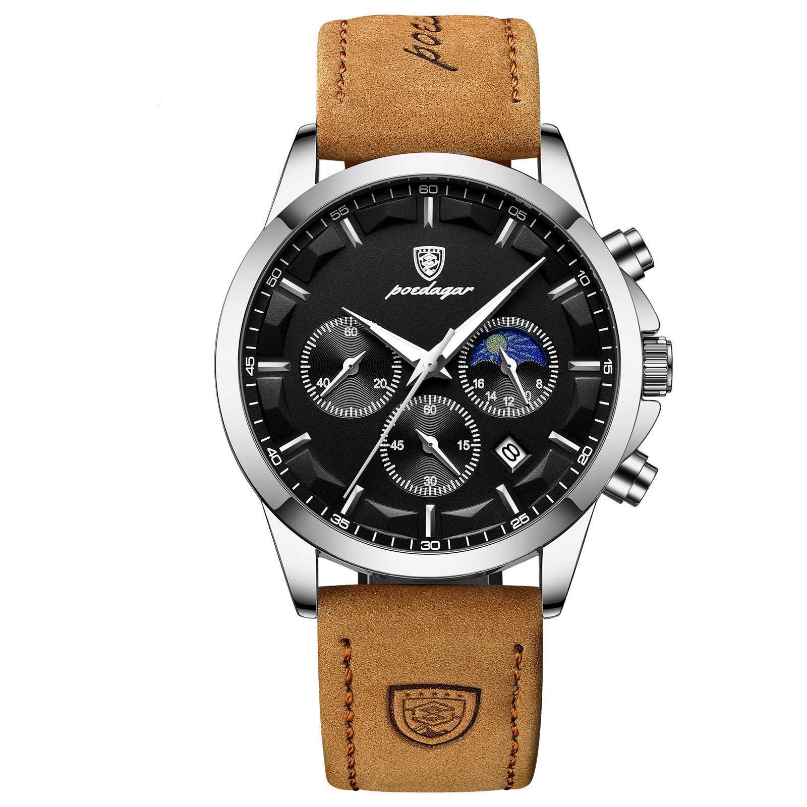 Poedagar Men's Business Casual Watch Waterproof Automatic Quartz Movement Man Fashion Watch - Acquisti Online