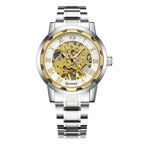 Men Mechanical Watch Top Brand Luxury Leather Gucamel Design Hand Winder Wrist Skeleton Watches - Acquisti Online