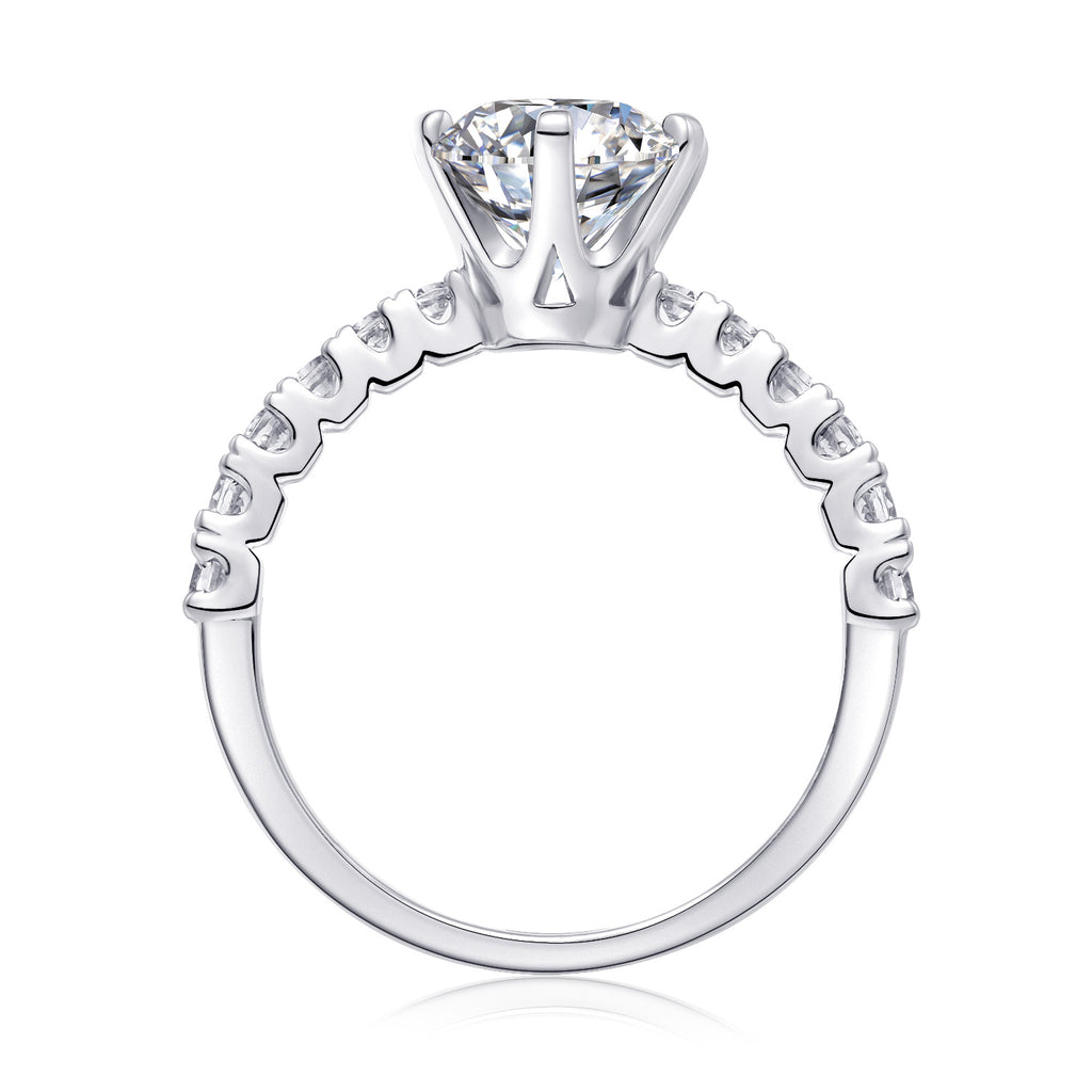 Large Diamond Diamond Ring Luxury Fashion Set Moissanite Silver Ring