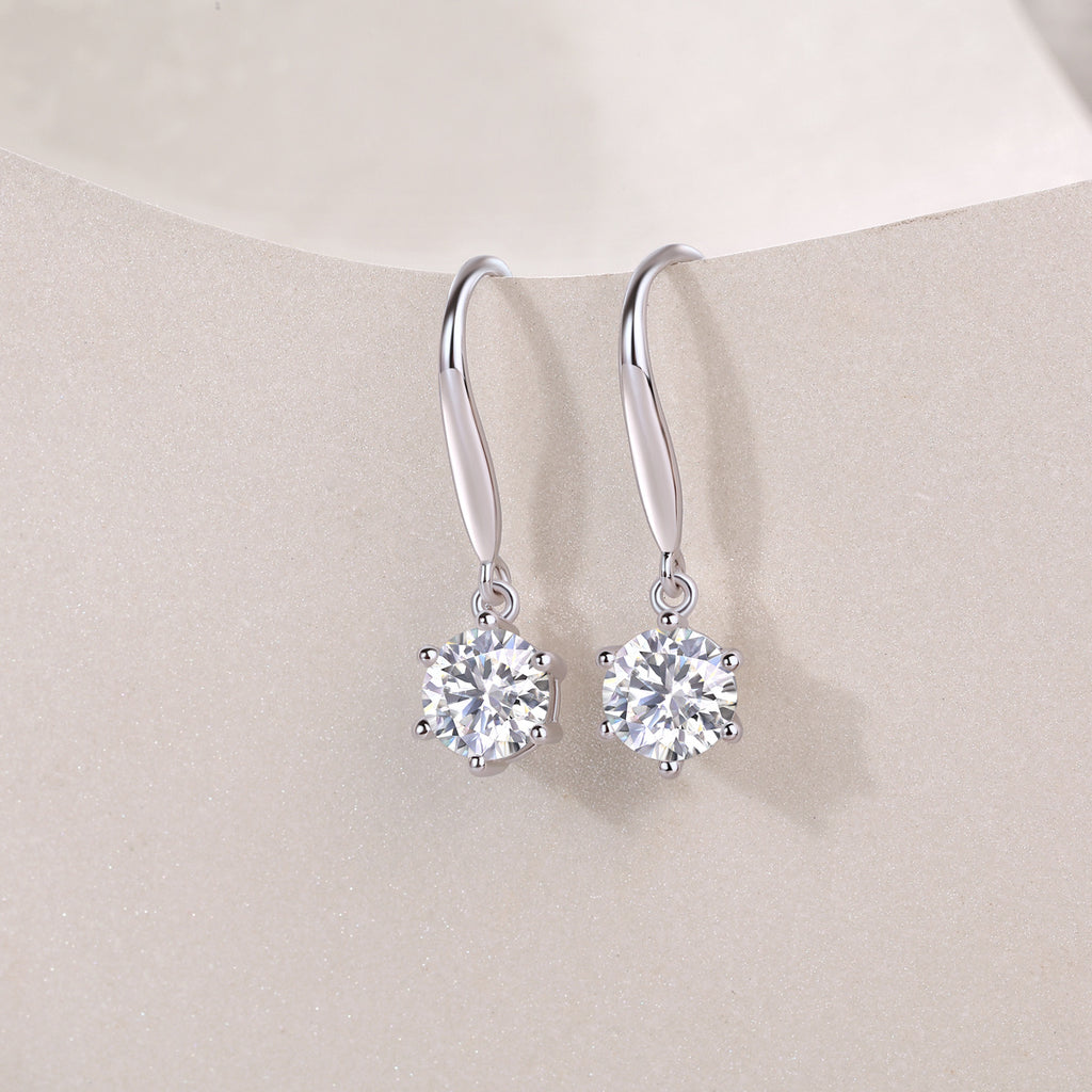 Jumping Wind Inlaid Moissanite Silver Earrings Luxury Fashion Diamond Earrings