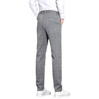 Men's Casual Pants Simple Plaid Slim Fit Straight-leg