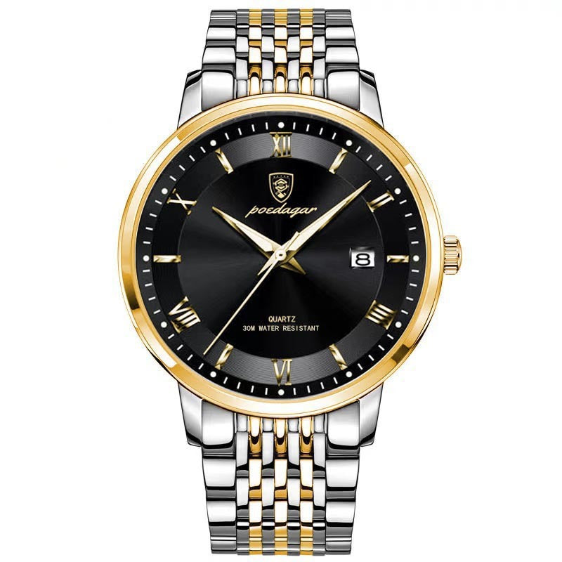 POEDAGAR Luxury Watch Korean Style Brand Men Sports Waterproof Week Date Quartz Wristwatches Luminous Stainless Steel Men's Watch - Acquisti Online