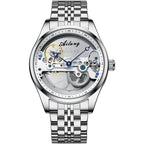 AILANG Hollow Transparent Automatic Mechanical Watch for Men Leather Strap Skeleton Men's Watch
