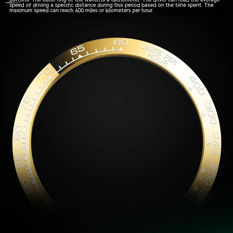 Olevs Orologio da uomo sportivo casual automatico con cinturino in acciaio color oro