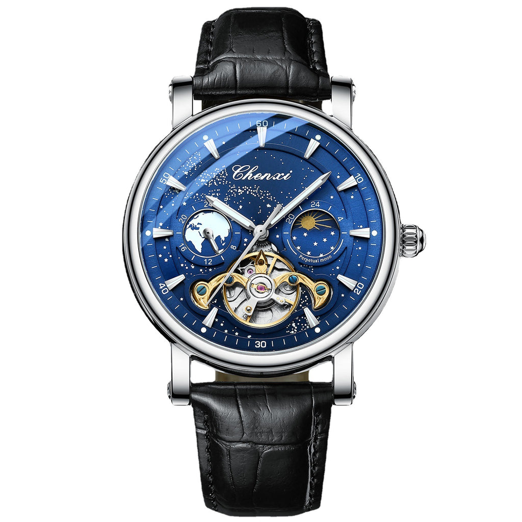 CHENXI Mens Automatic Mechanical Watch Tourbillon Luxury Quartz Waterproof Luminous Wristwatch