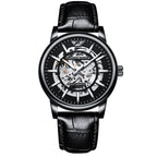 Orologi da polso meccanici automatici alla moda per uomo, analogici, minimalisti, luminosi, scheletrati, orologi da uomo