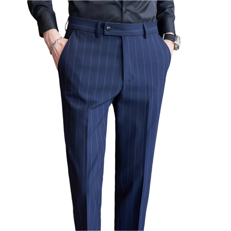 Yarn-dyed Light Luxury Striped Texture Men's Suit Pants Stretch Casual