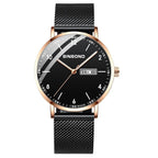 Starry Sky Pattern Quartz Watch for Men - Simple & Luminous - Black Mash Rose Shell Rose Gold Nails
