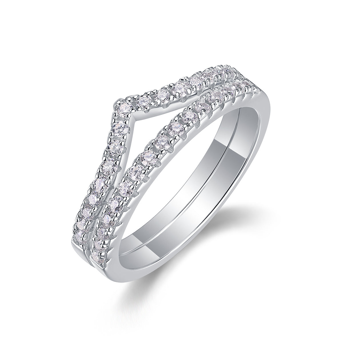 Luxe ring voor dames, moissaniet, kroon, diamanten ring, 925 sterling zilveren ring, ronde dubbele laag, verlovingsring voor dames