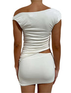 Effen kleur dames T-shirt met onderstuk en top