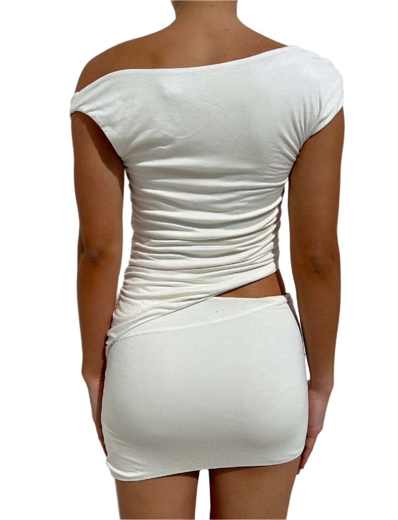 Effen kleur dames T-shirt met onderstuk en top