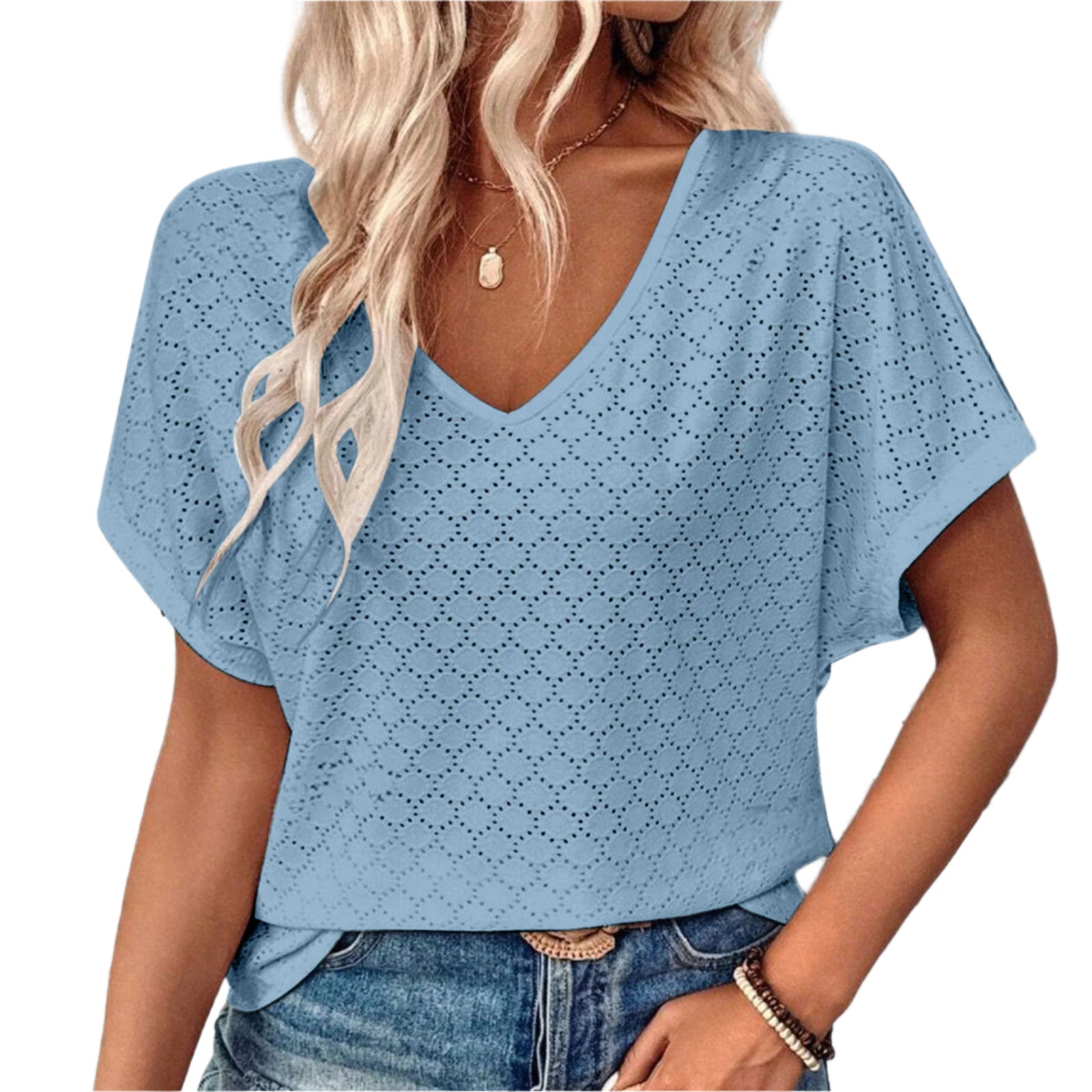 Hollow Jacquard dames T-shirt