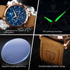 Poedagar Men's Business Casual Watch Waterproof Automatic Quartz Movement Man Fashion Watch - Acquisti Online