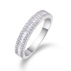 Arrange The Square Diamond Ring Luxury Fashion Moissanite Silver Ring