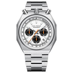 Men's Luxury Mini Focus Retro Style Men's Quartz Watch with Multifunctional Pulse Meter Steel Belt Alloy Dial-0601G