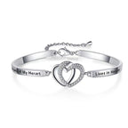 Armband met micro-ingelegde hart-tot-hart print, polsbandje voor dames