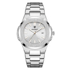 HOURSLY HY1371 Fashion China Man Quartz Watch Exclusive Steel Strap Water Resist Luminous Calendar Casual Men's Watch
