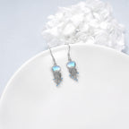 Sterling Silver Ocean Jellyfish Moonstone Dangle Earrings Jewelry