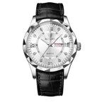 BINBOND Top Brand Luxury Fashion Men's Quartz Watch Waterproof Week Date Watch Men's Sports Watch Stainless Steel Quartz Wristwatch Genuine Leather Men's Waterproof Leisure watch