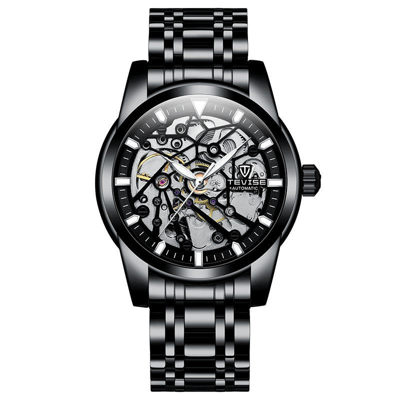 Fashionable Stainless Steel Hollow Luminous Men's Watch