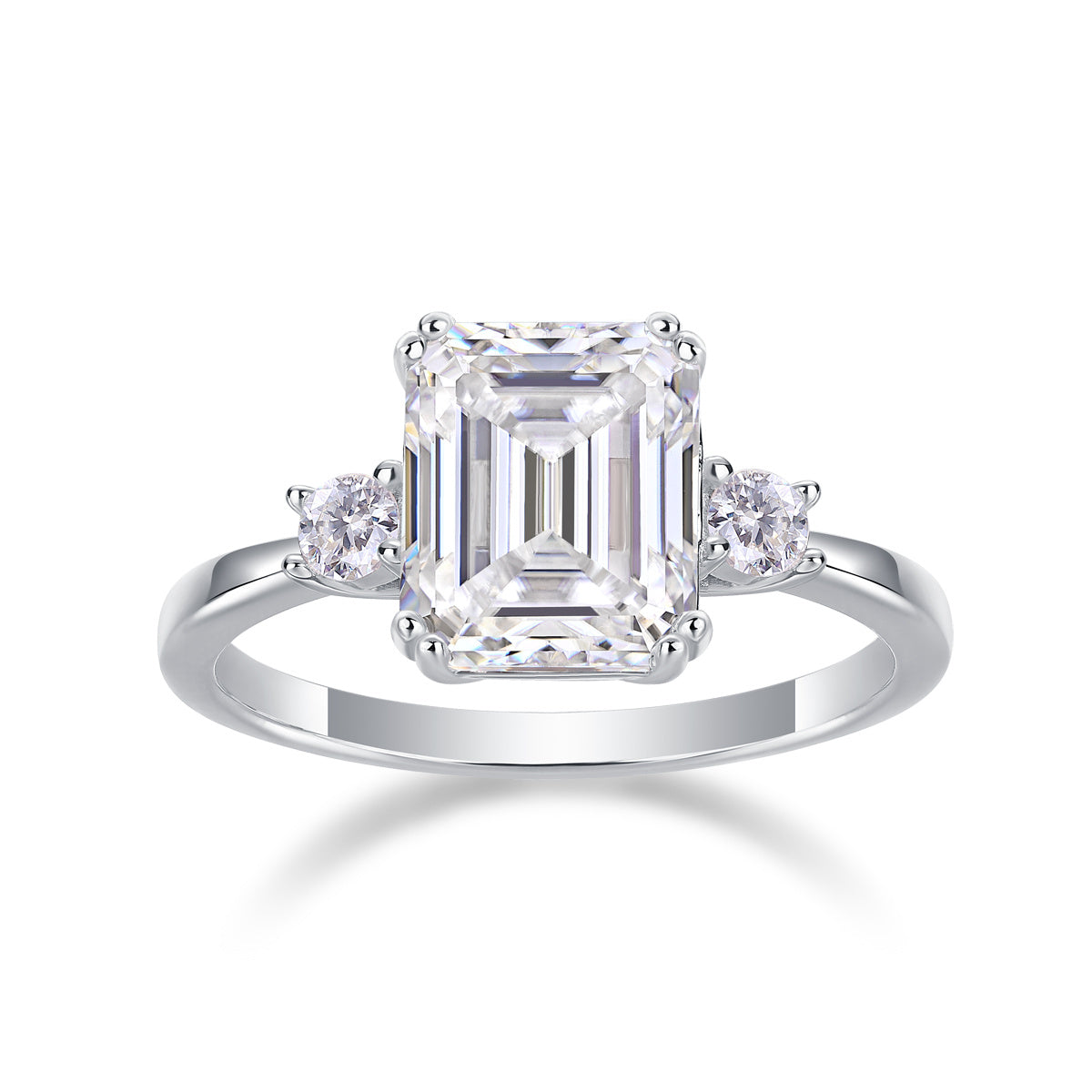 Baguette Diamond Ring Wedding Ring Luxury Moissanite Silver Ring