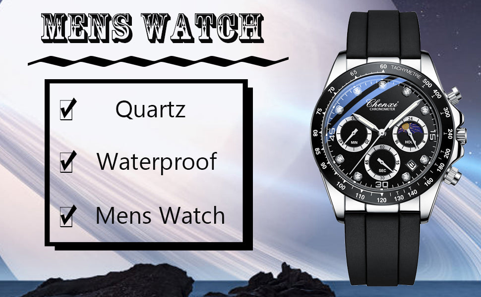 Men Fashion Waterproof Silicone Band Watch - Acquisti Online