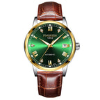 FNGEEN Top Brand Luxury Fashion Green Mechanical Watch for Men Stainless Steel Waterproof Sports Automatic Calendar Men's Watch - Acquisti Online