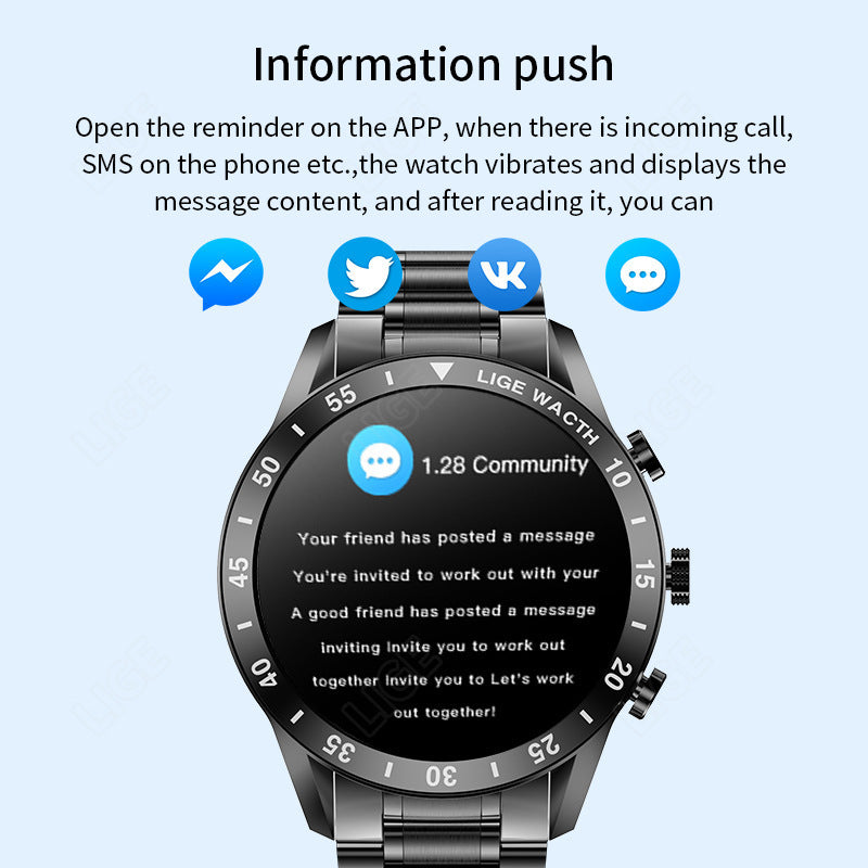 Multifunctioneel waterdicht smartwatch voor heren