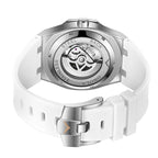 Orologio meccanico automatico da uomo con cinturino in silicone e diamanti arcobaleno