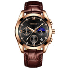 Eenvoudig, modieus, waterdicht, lichtgevend quartzhorloge voor heren