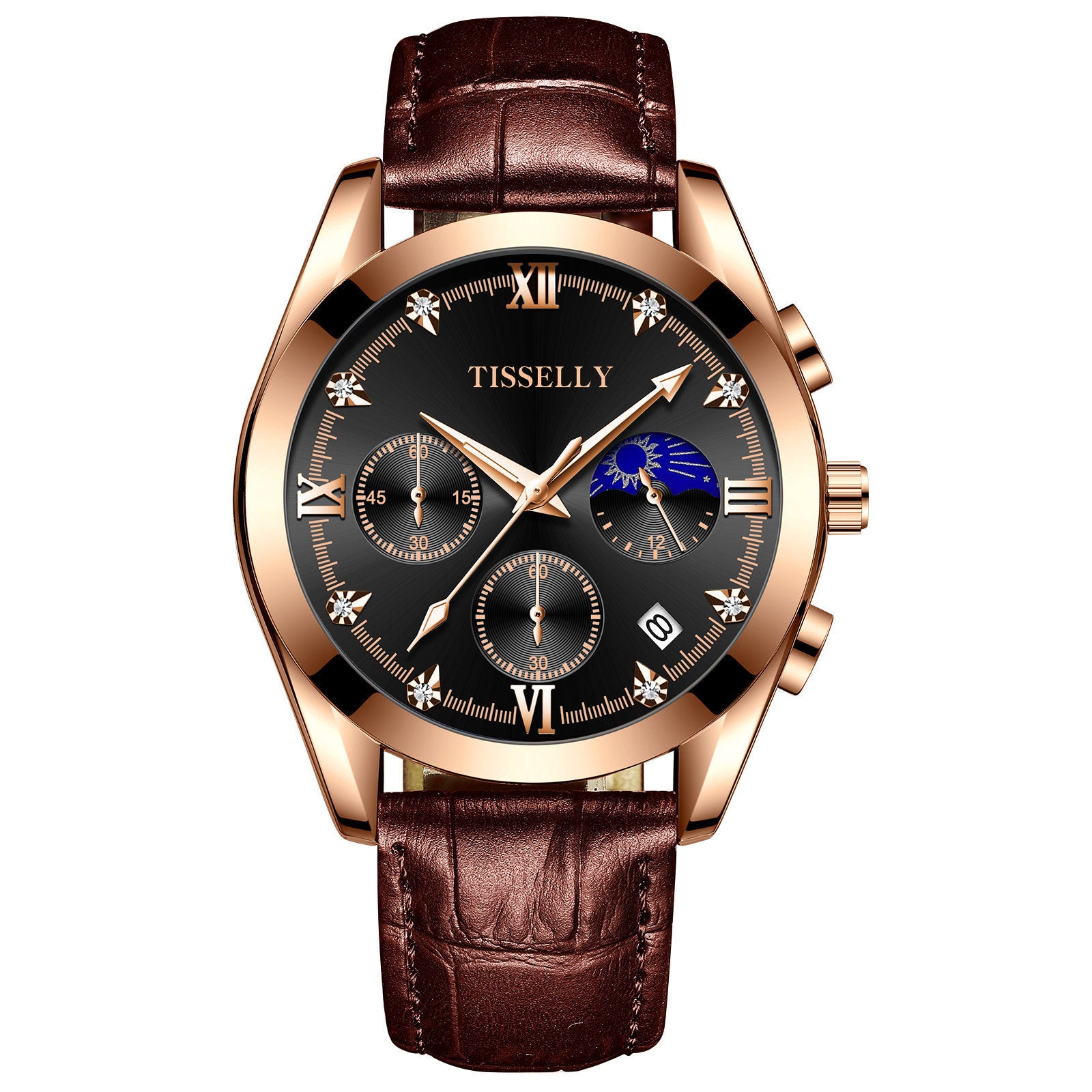 Tisselly Man Orologio Uomo Alla Moda Business Casual Impermeabile Movimento Automatico al Quarzo