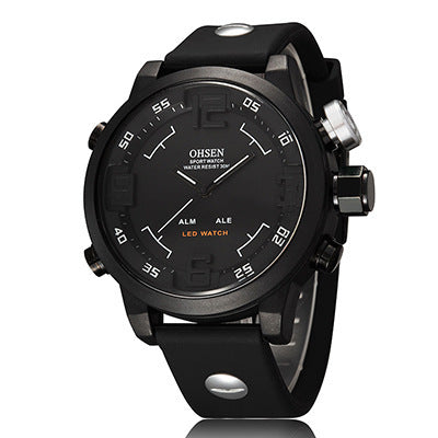 Men's Large-cap Watch Electronic Quartz Dual Movement Watch Waterproof Watch