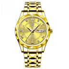 Waterdicht herenhorloge met dubbele kalender en lichtgevend quartzhorloge