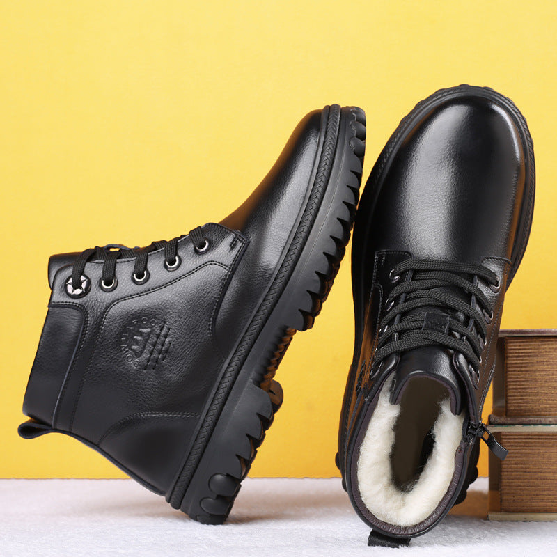 Men's Fashion High-top Wool And Cotton Shoes - Acquisti Online